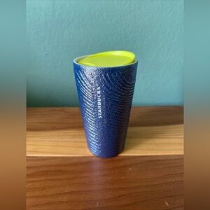 Starbucks Summer New 2024 BLUE WAVY RIB TEXTURE CERAMIC 12 Oz TRAVEL Tumbler